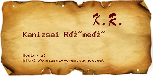 Kanizsai Rómeó névjegykártya